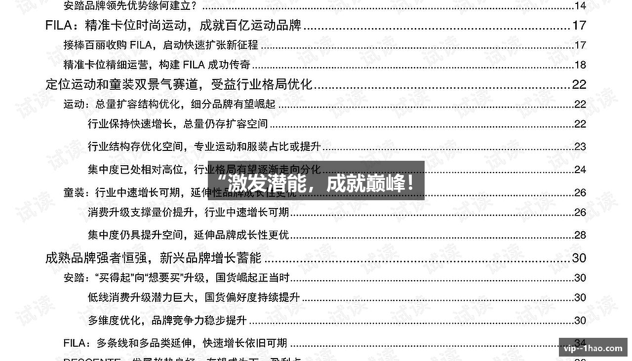 “激发潜能，成就巅峰！”